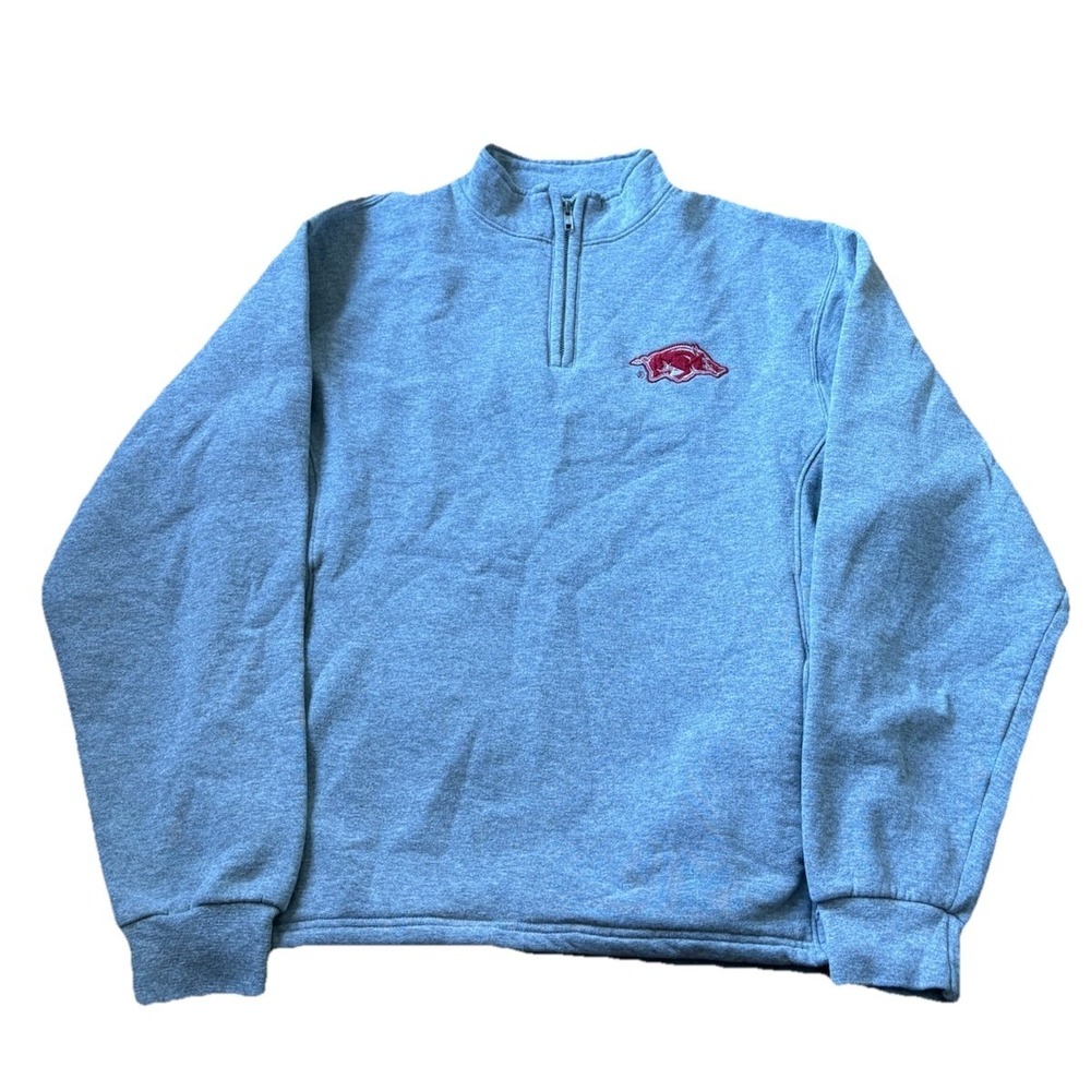 VTG Arkansas Razorbacks Sweatshirt 1/4 Zip Men's Medium Russell Athletic Hogs